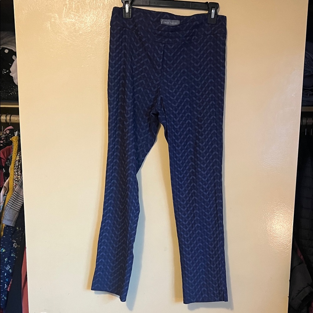 Women's Blue Patterned Chinos